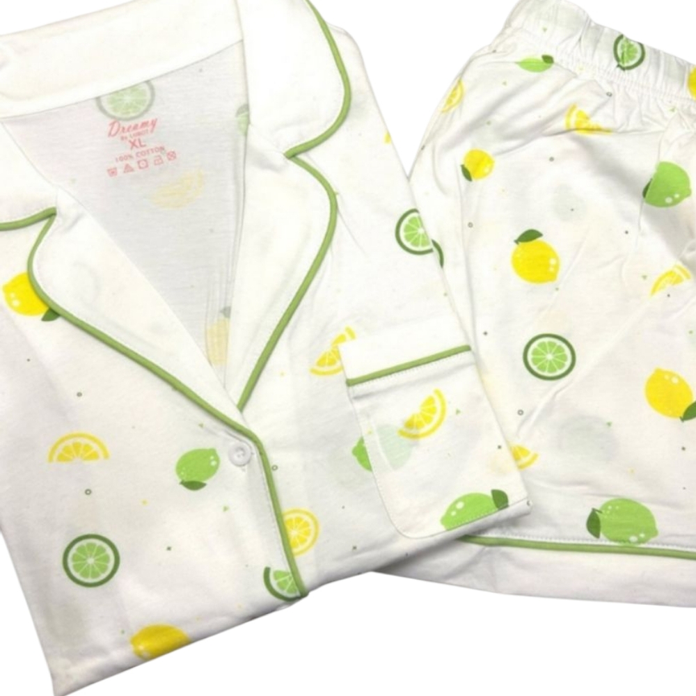 Lemon Lime Pajama Short Set XL